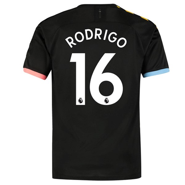 Camiseta Manchester City NO.16 Rodrigo 2ª 2019-2020 Negro